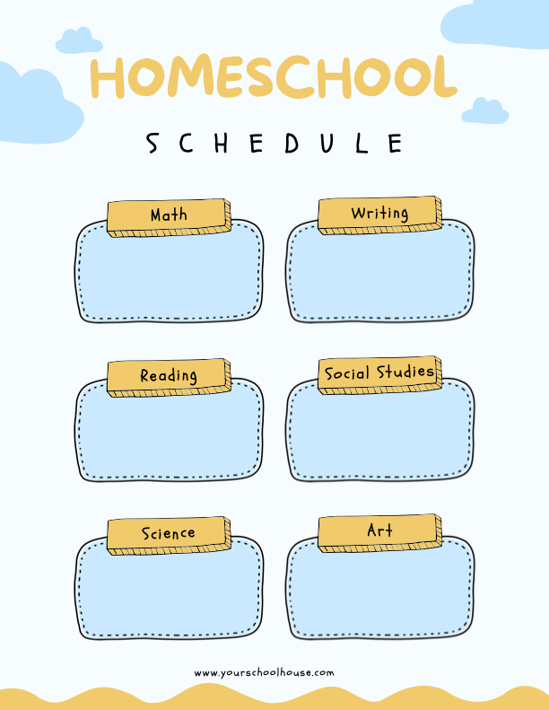 image of Free Printable PDF Blue Yellow Modern Weekly Schedule Planner