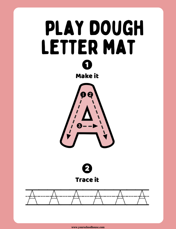 image of Free Colorful Fun Play Dough Alphabet Mat Printable Worksheets