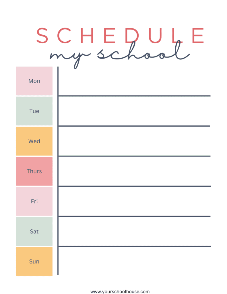 image of Free Printable PDF Colorful Weekly Planner