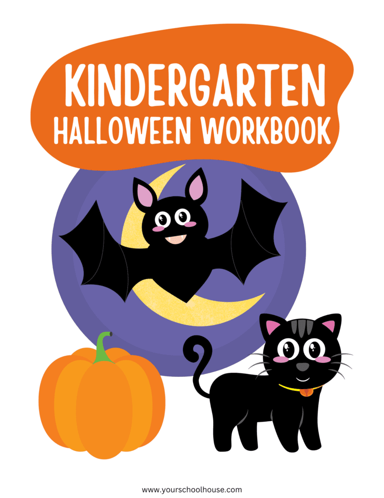 image of Free Download PDF Kindergarten Halloween Colorful Workbook