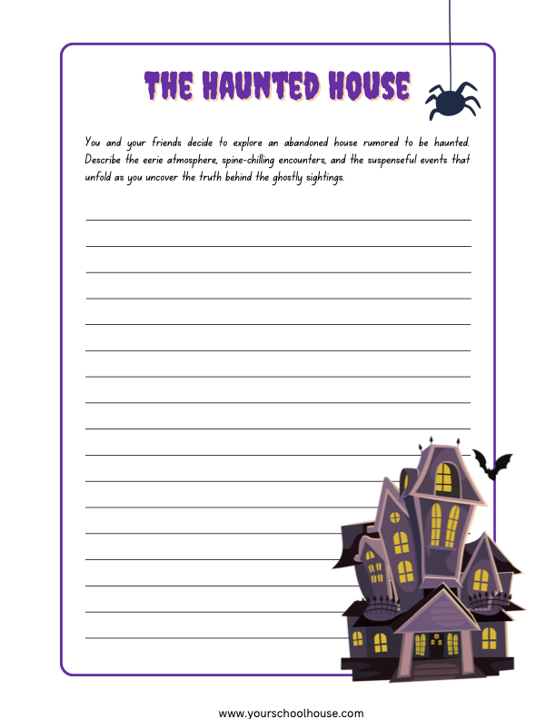 Image of Haunted House Writing Prompt and Writing Template