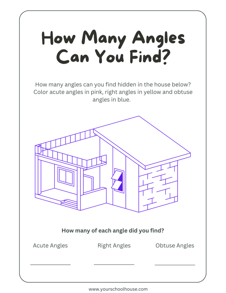 image of Free Printable PDF How Many Angles Can You Find Purple Geometric Math Education Worksheet