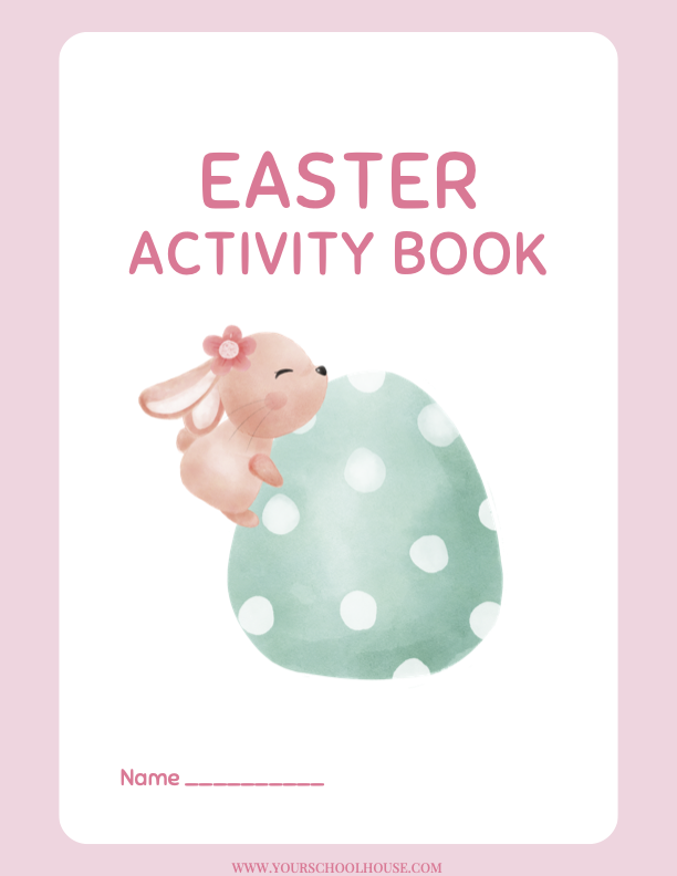 Image of Free Printable PDF Pink Cute Easter Preschool Activity Book