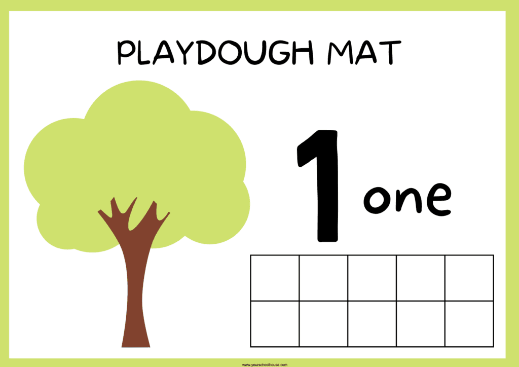 image of Free Printable PDF Play Dough Counting Mats