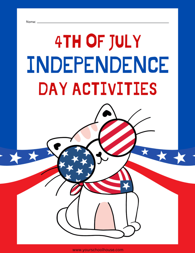 Image of 4th of July booklet activities for ages 4-7