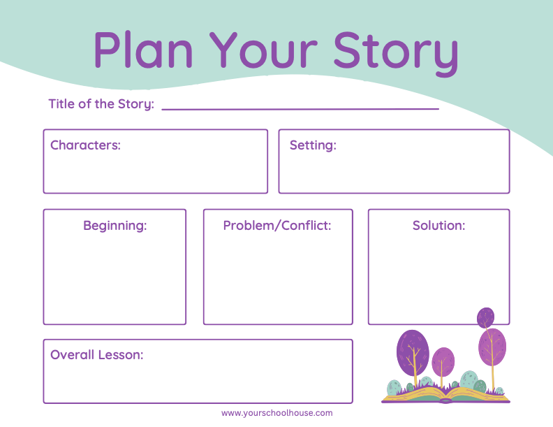 image of Free Printable PDF Simple Story Plan Graphic Organizer