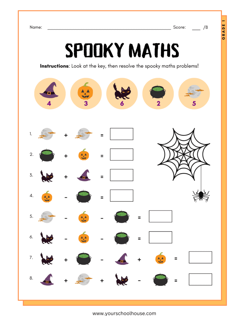 Spooky Math Addition and Subtraction