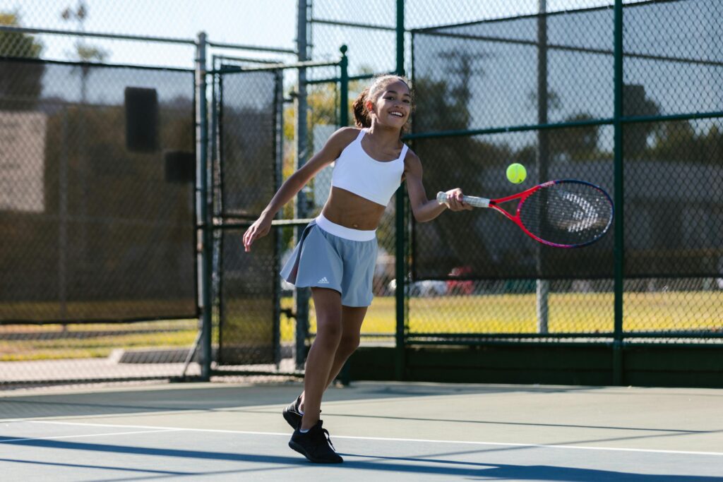 Girl playing tennis