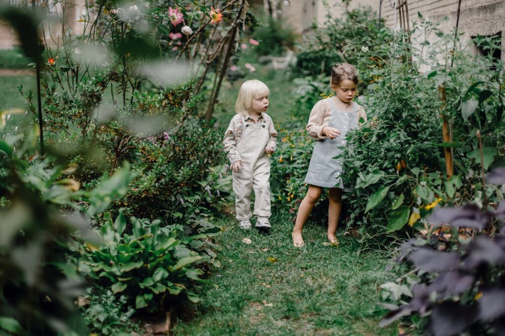 Girls in a Garden