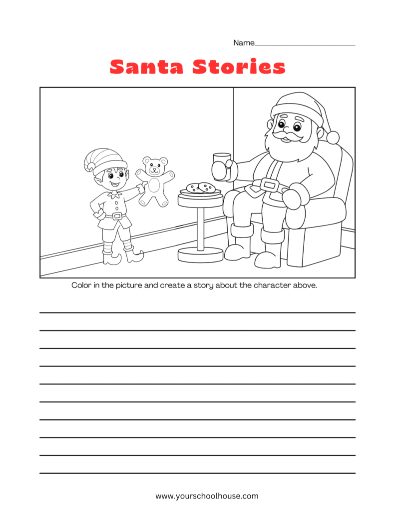 Santa Elf Creative Writing Template